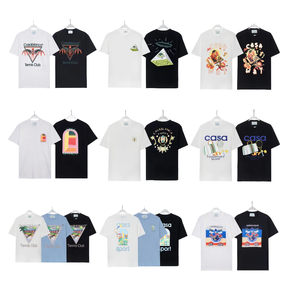 Casablanca Tennis Graphic T-Shirt Loose Oversized Short Sleeve Tee