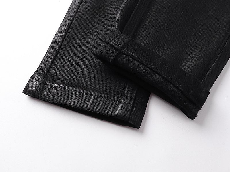 Ksubi Black Coated Slim Tapered Jeans