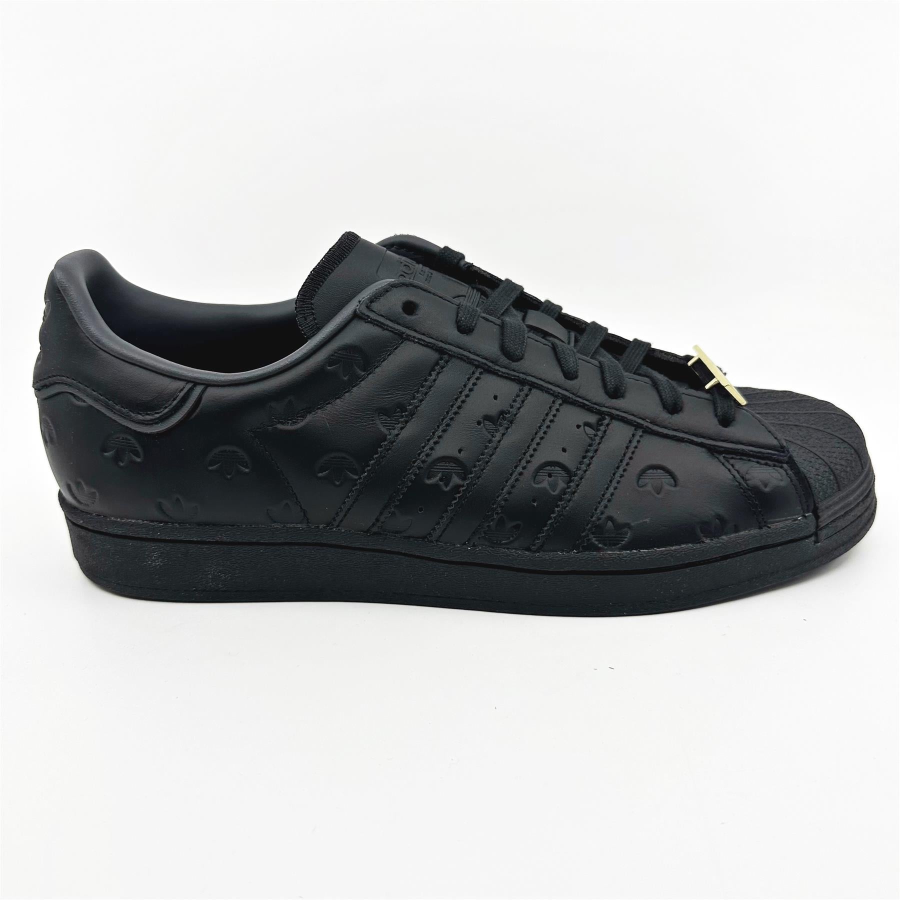 Adidas Superstar Core Black Debossed Carbon Mens Athletic Sneakers (GY0026)