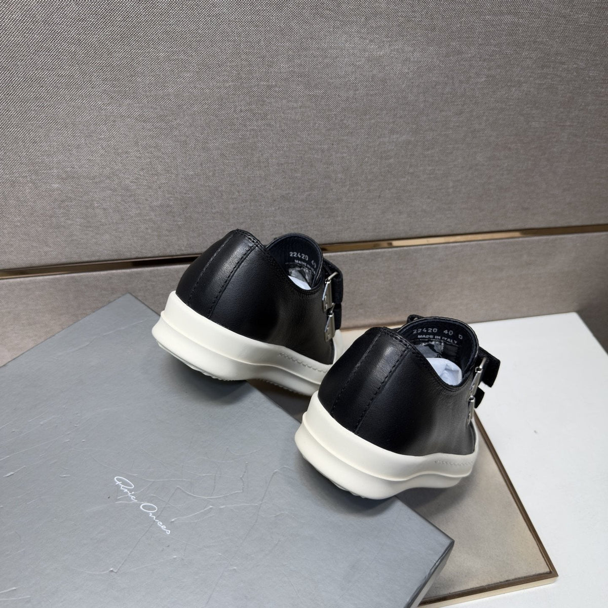 Rick Owens Black Strap Low-Top Sneakers